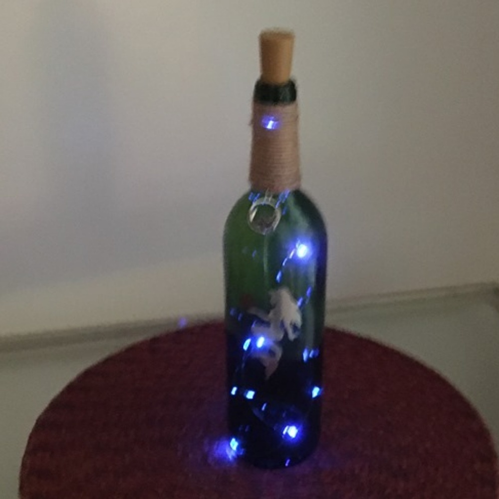 Lighted Small Wine Bottle
